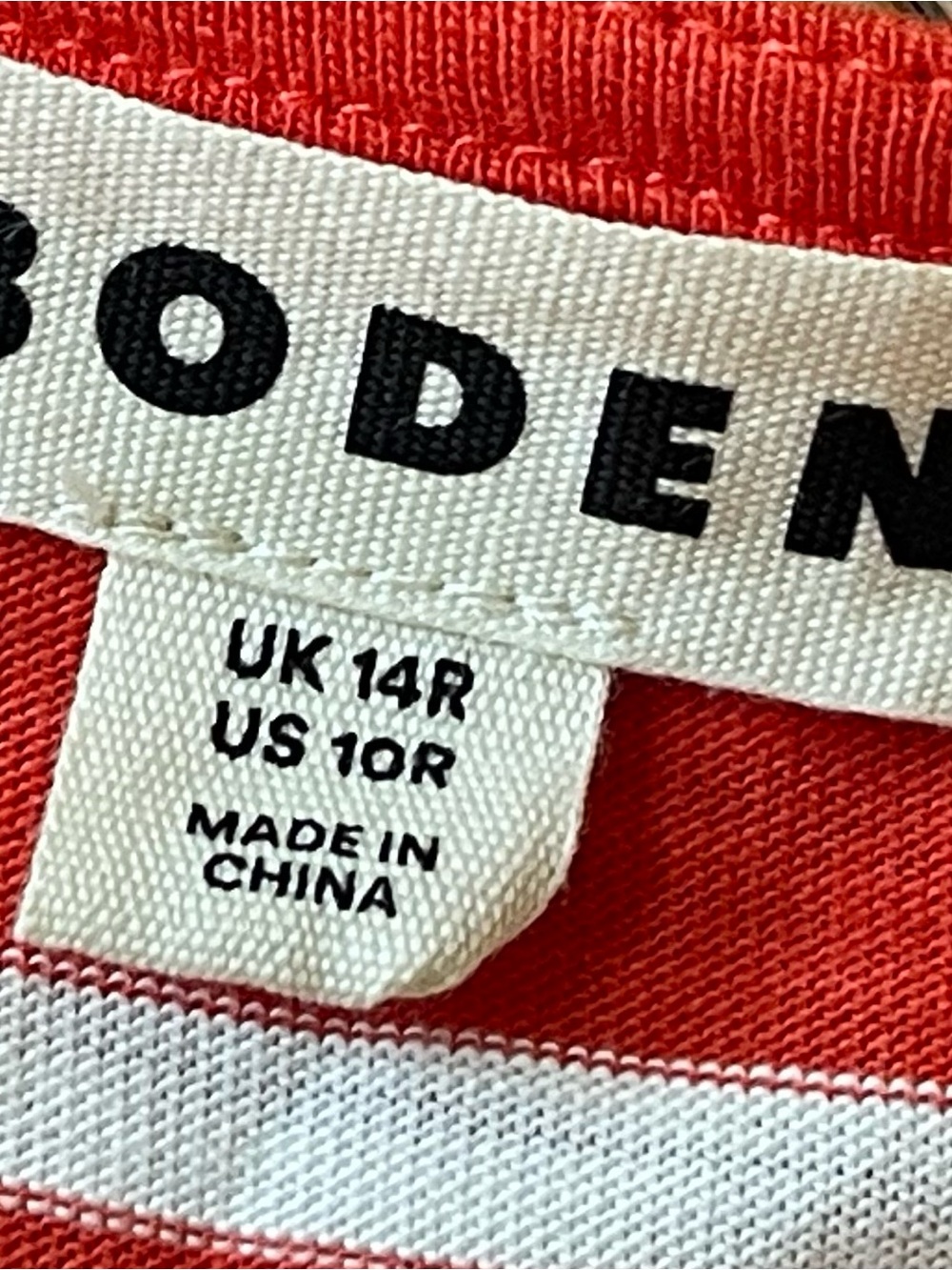 Boden Emma Tiered Jersey Midi Dress Fiesta & White Stripe US 10R UK 14R - Picture 7 of 10